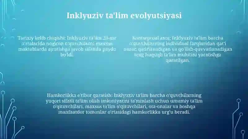 Inklyuziv va birgalikda óqitish ularning asosiy farqlarini asoslash 3