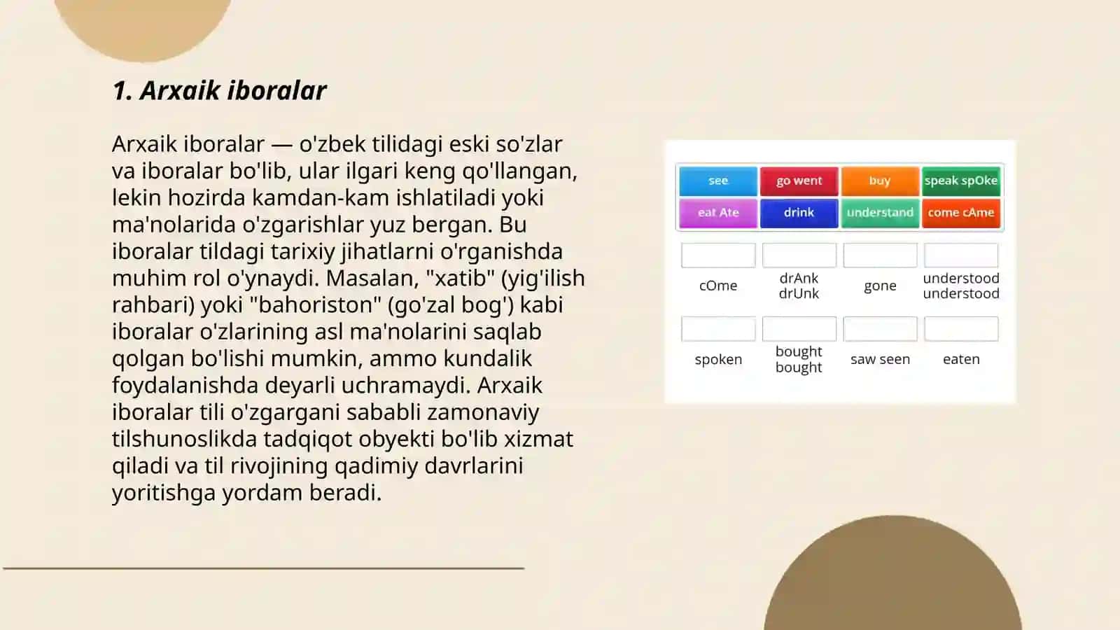 Arxaik iboralar 3