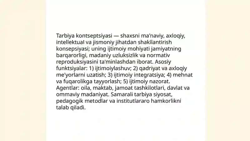 Tarbiya-ijtimoiy hodisa. Sunnatillayeva Parizoda 3