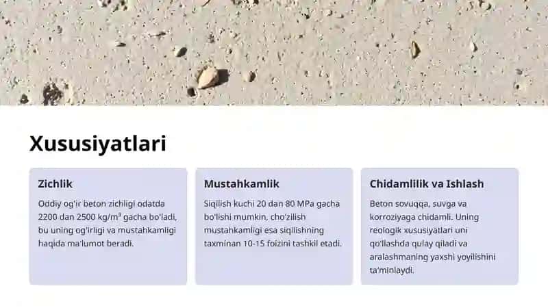 Oddiy Og'ir Beton Haqida 3
