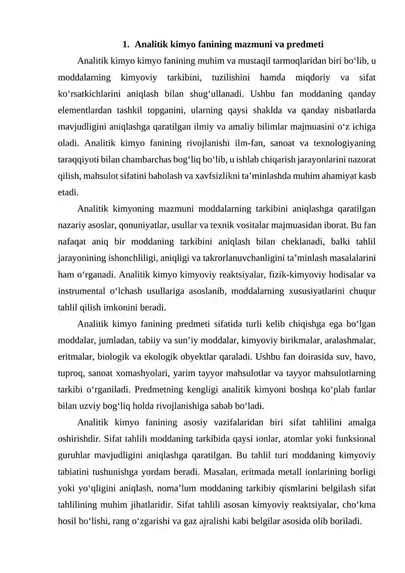 ANALITIK KIMYO FANINING TEXNOLOGIYADAGI AHAMIYAT 3