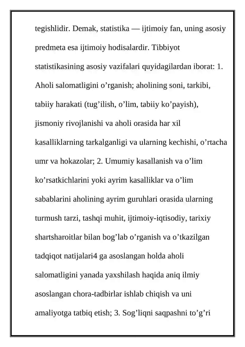 Tibbiyot statistikasi 3