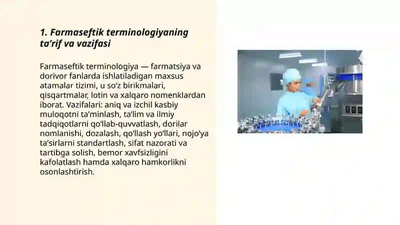 Farmaseftik terminologiyaga kirish 3