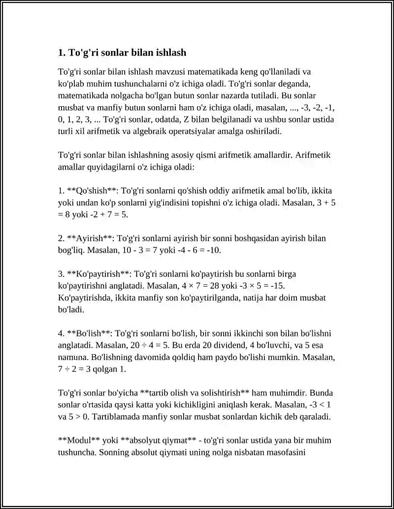 MS ACCESSDA MATEMATIK AMALLARNI BAJARISH 3