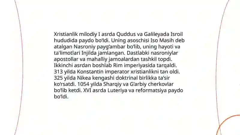 Xristianlikning kelib chiqishi va tarixi 3