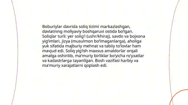 Boburiylar davrida soliq tizimi 3