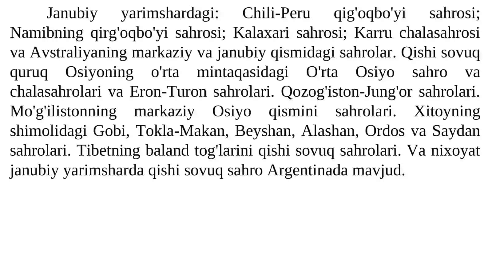 O’simliklarning mintaqalar bo’yicha tarqalishi 3