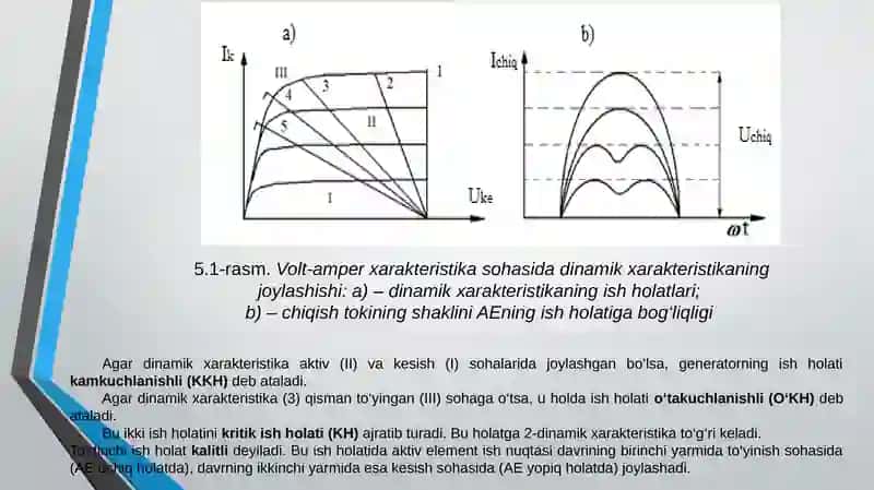 GENERATORDAGI AKTIV ELEMENTLARNING ISH HOLATLARI 3
