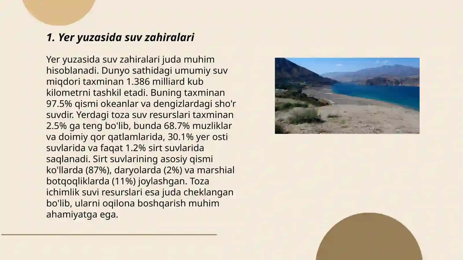 Gidrosferada suv zahirasi 3