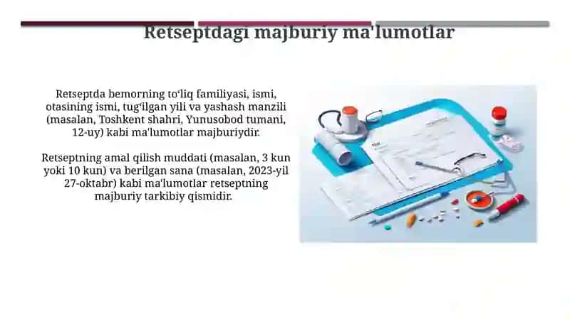 Umumiy dorinoma retsept va uning tuzilishi 3