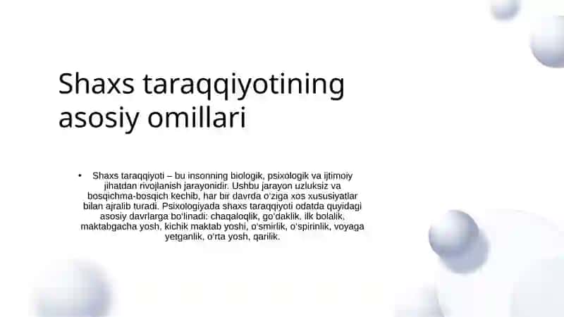 Shaxsning taraqqiyoti 3