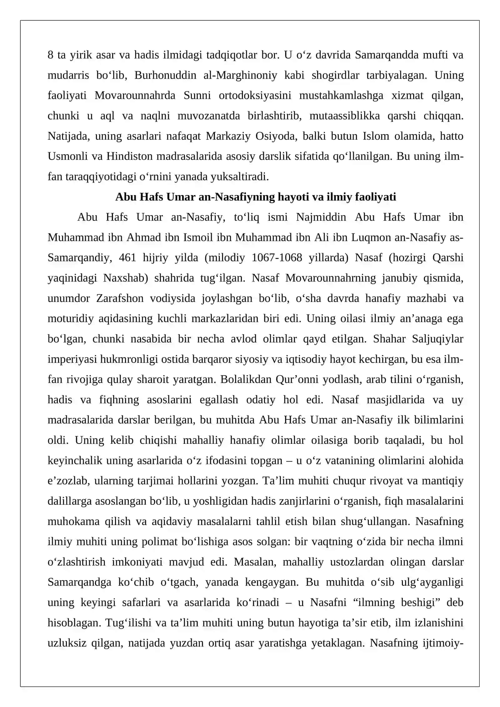 Abu Hafs Umar an-Nasafiy (1068-1142) 3