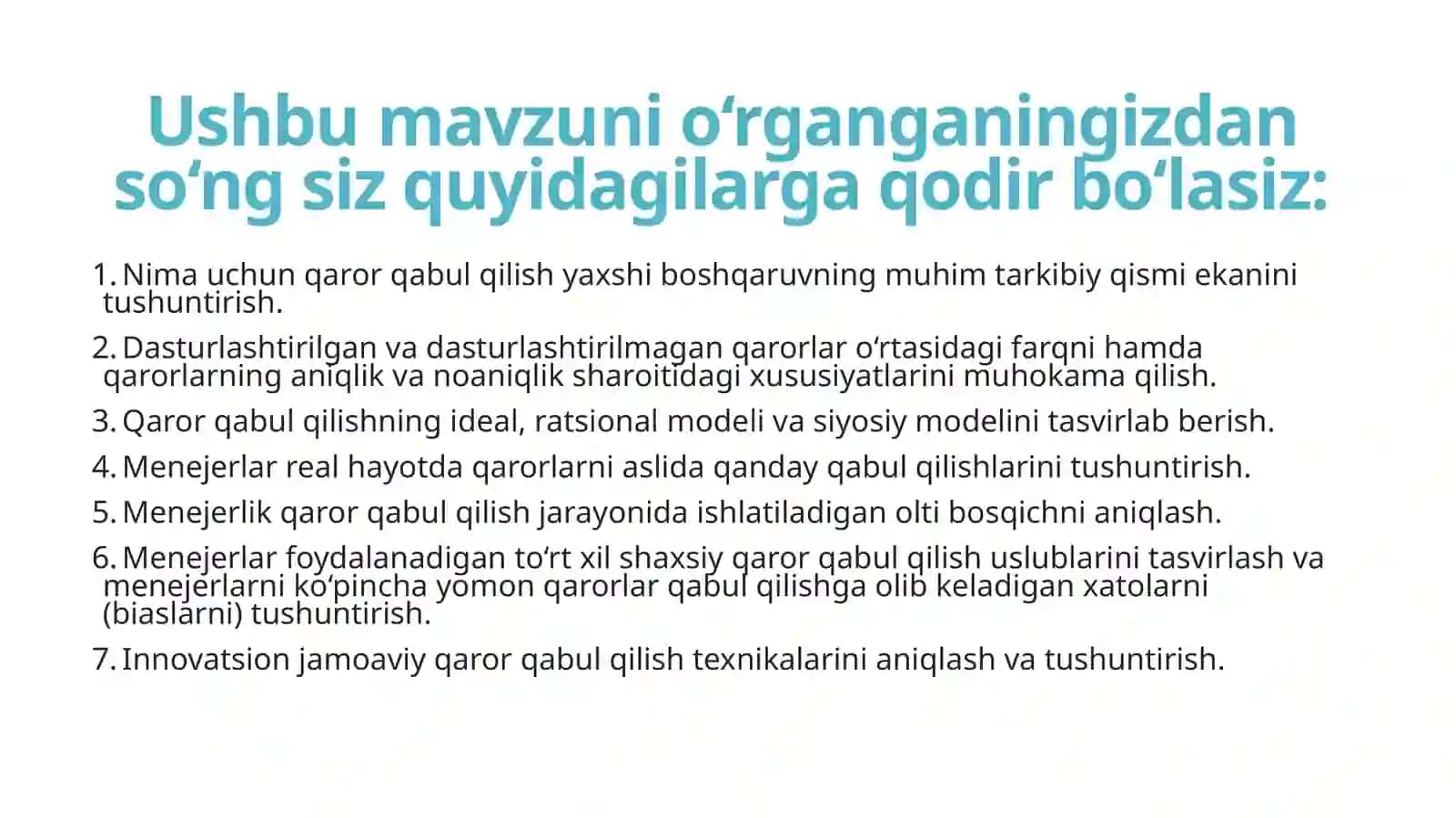 Menejmentda qaror qabul qilish 3