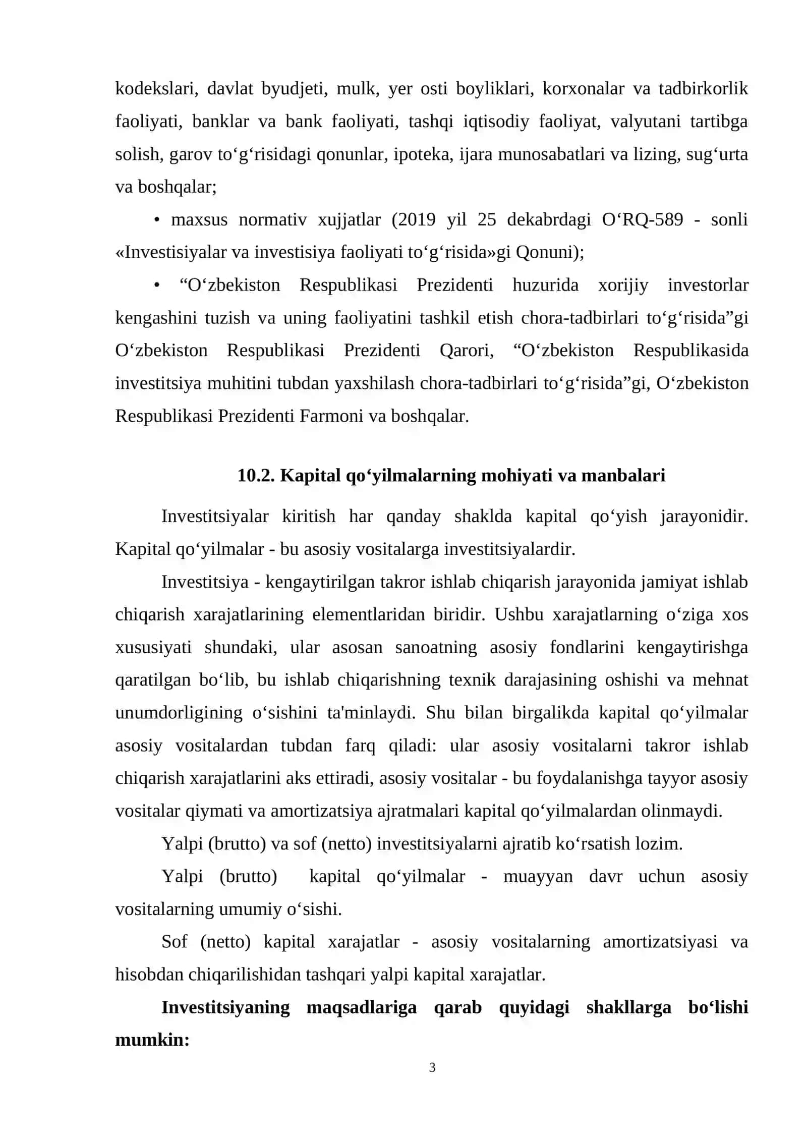 QISHLOQ XO‘JALIGIDA INVESTITSIYALAR VA ULARDAN FOYDALANISH SAMARADORLIGI 3