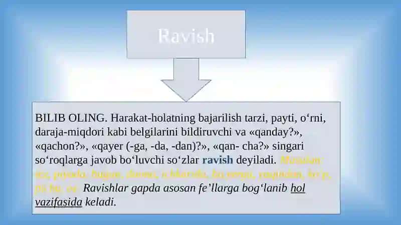 Ravish so‘z turkumi (umumiy 8 soat) 3