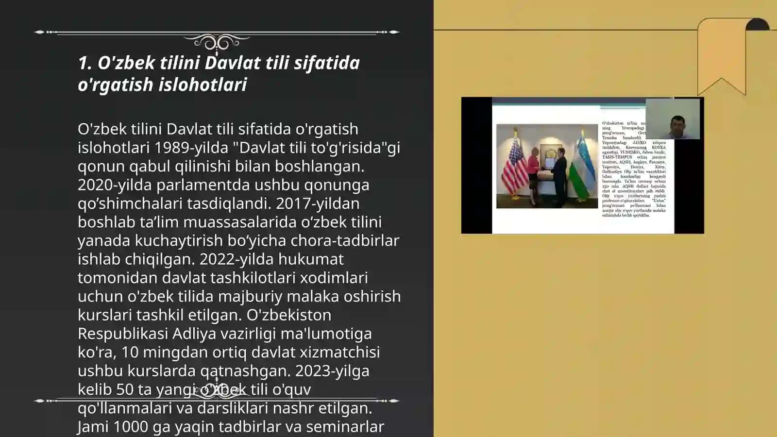 O'zbek tilini Davlat tili sifatida o'rgatish islohotlari 3