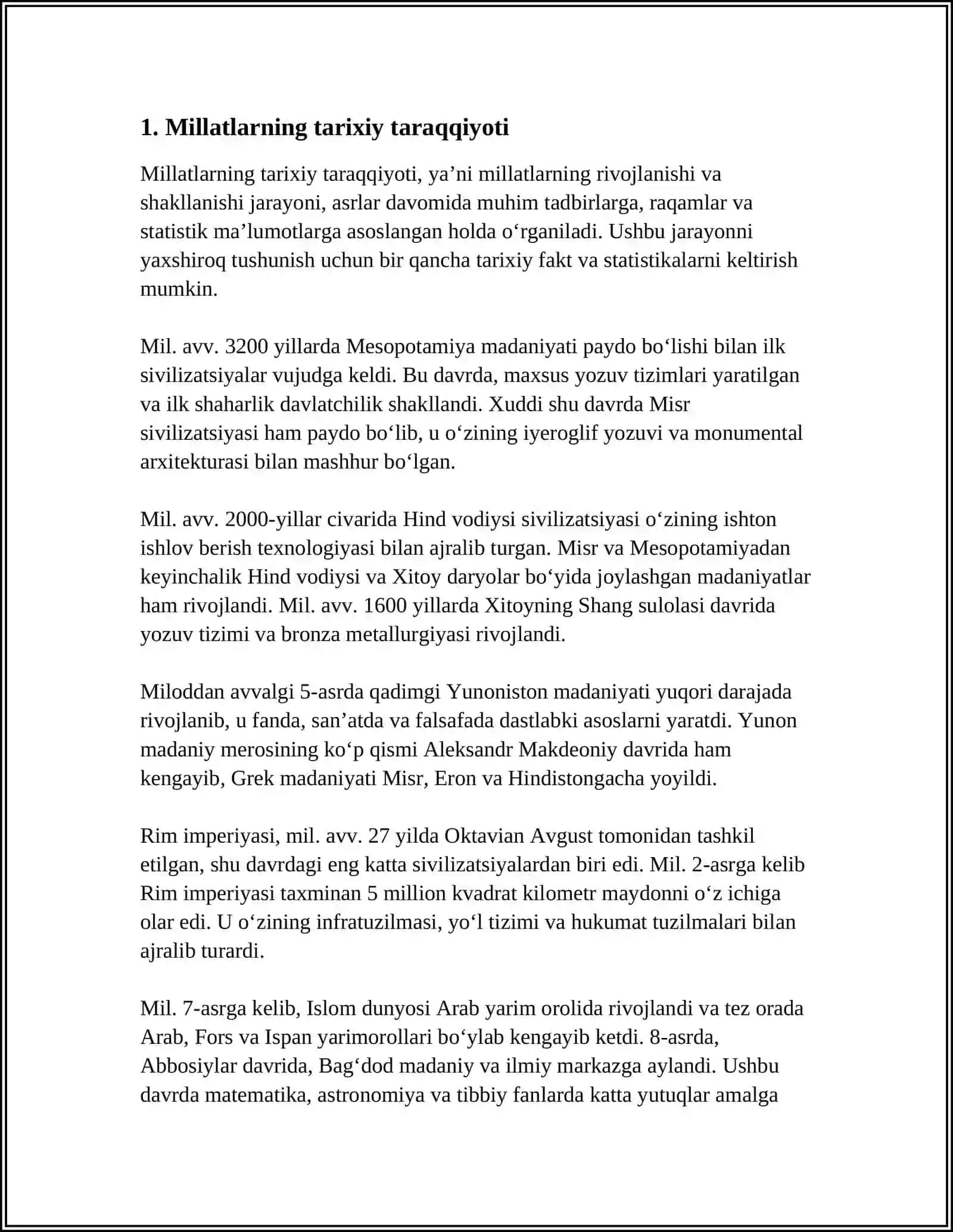 MILLATLARARO TOTUVLIK - TARAQQIYOT OMILI 3