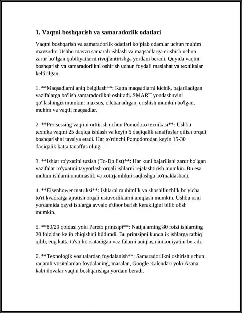 SHAXSNING MALAKA VA ODATLARI 3