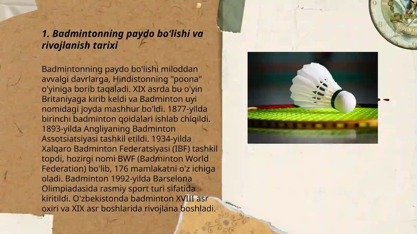 Badmintonning paydo boʻlishi va rivojlanish tarixi 3