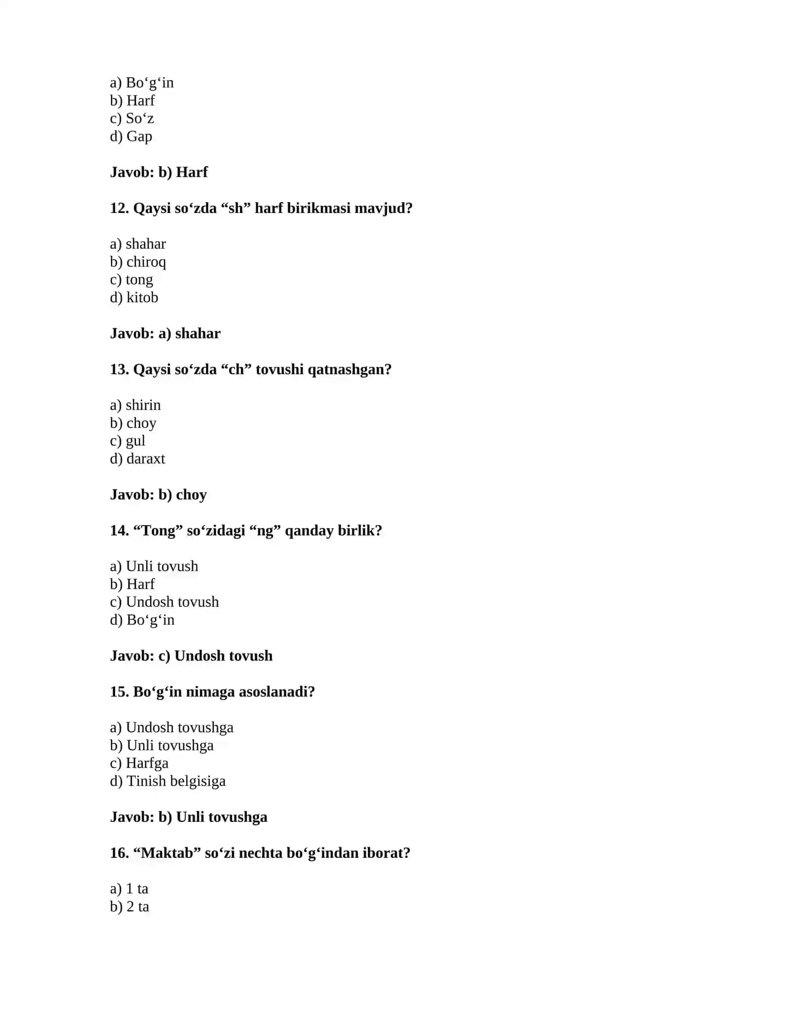 6-SINF ONA TILI FANIDAN 250 TA TEST 3
