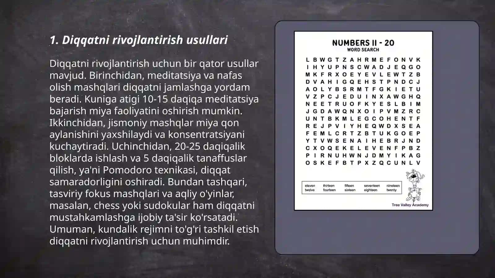 Diqqatni Rivojlantirish Usullari 3