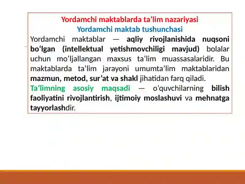 Yordamchi maktablarda ta’lim nazariyasi 3