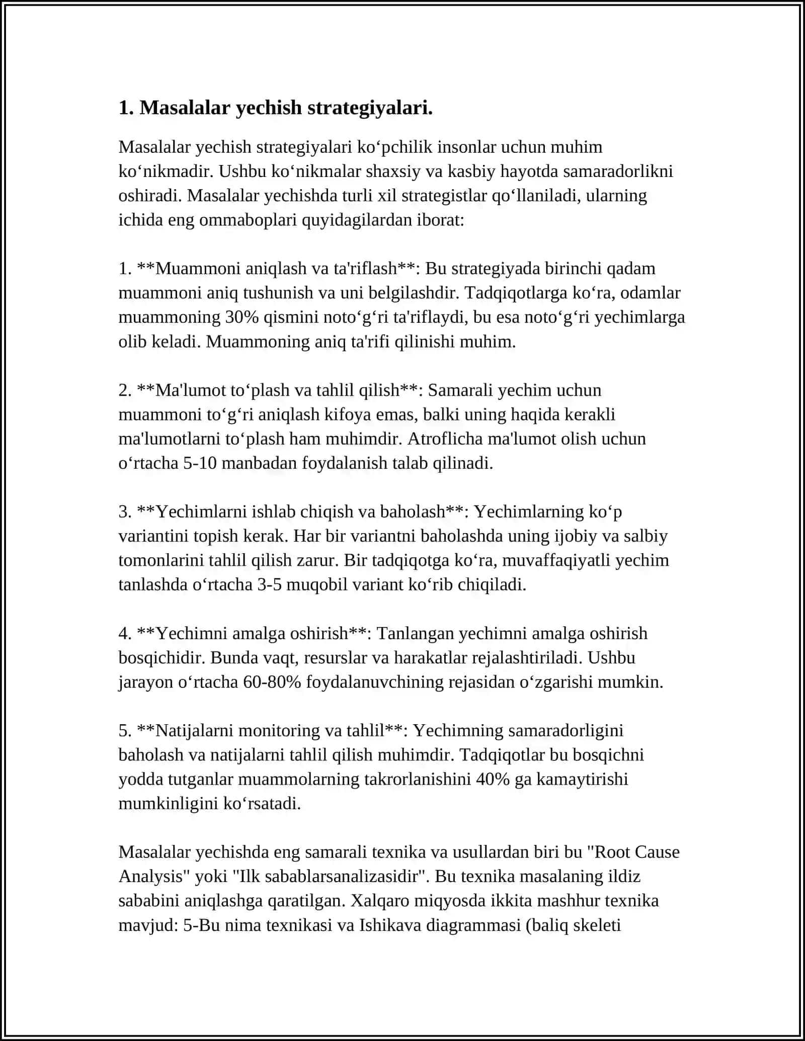 TESKARI MASALALAR TUZISH 3