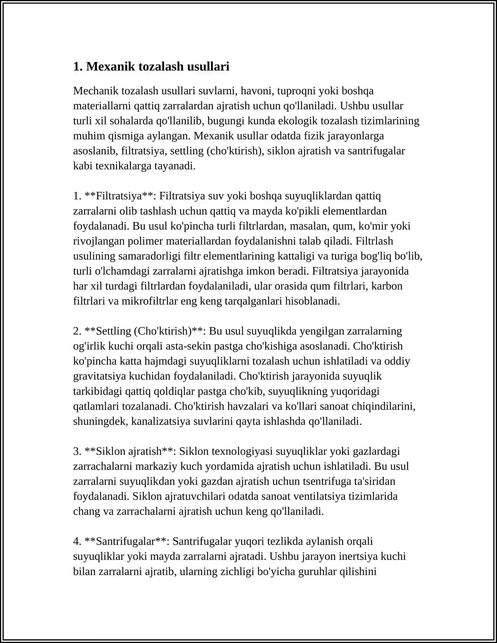 OQOVA SUVLARNI TOZALASH USULLARI 3