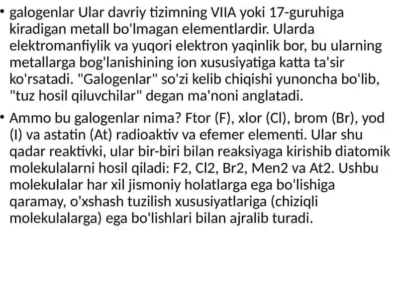 Galogenlarning sulfidlari va oksokislotalari 3