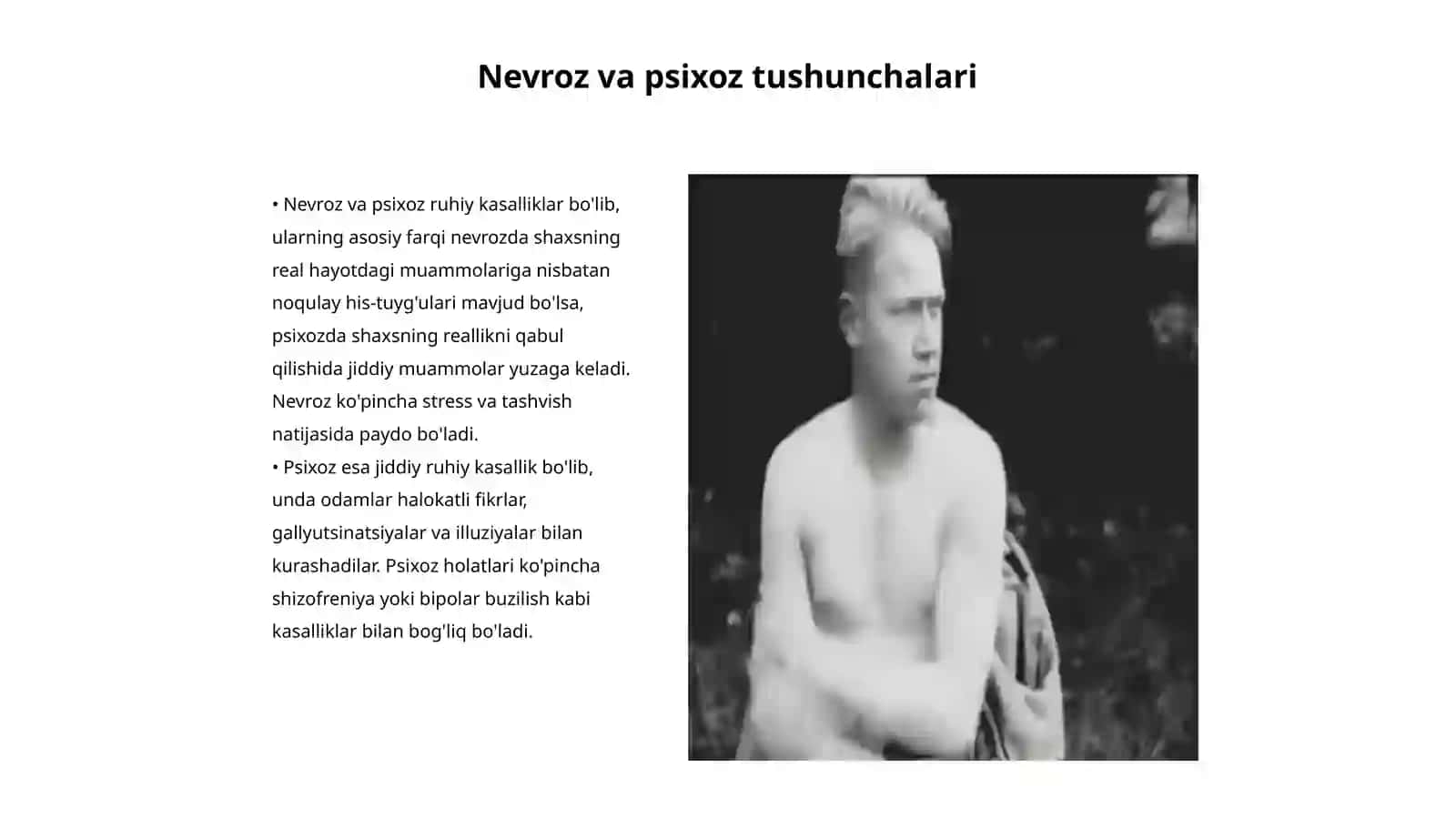 Nevroz va psixoz differensiyasi 3