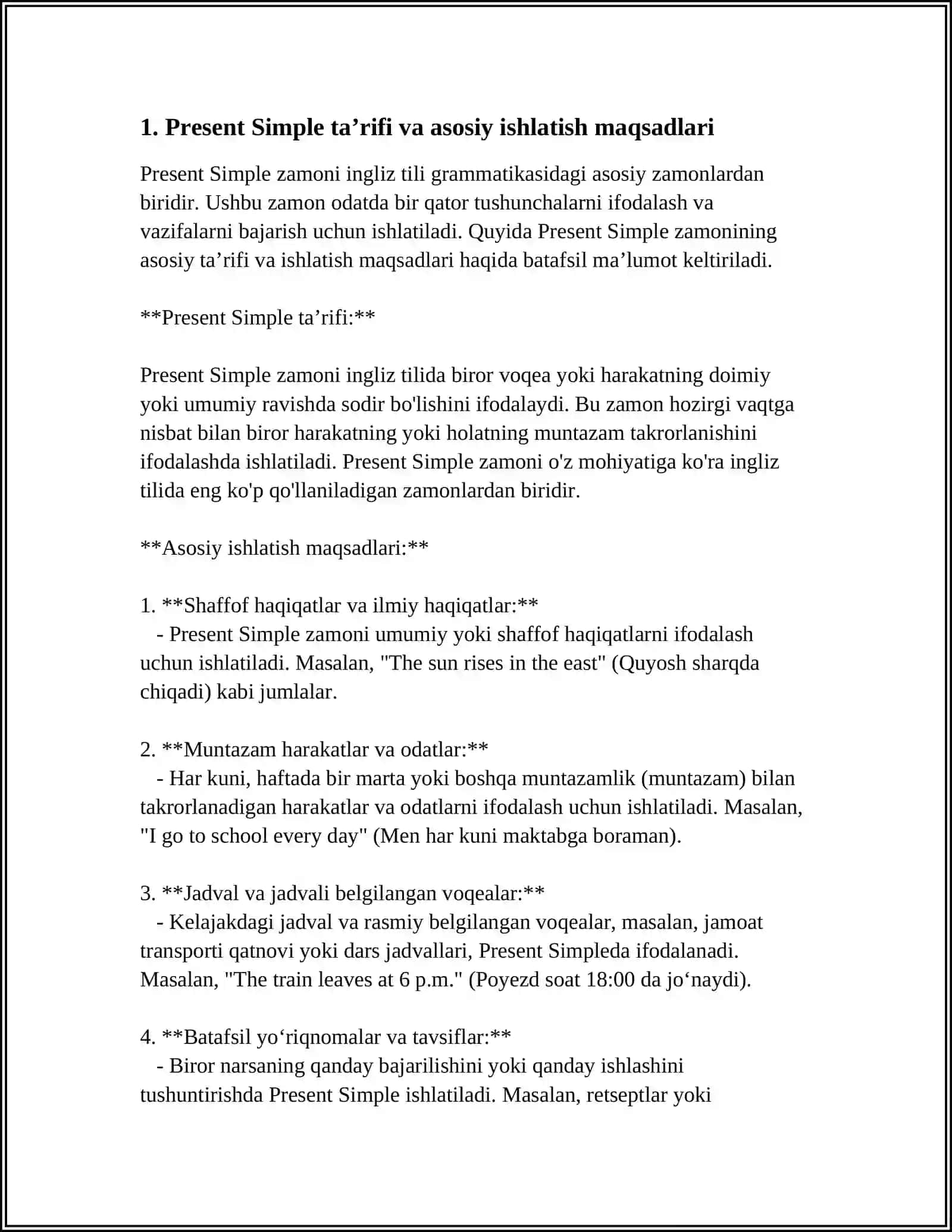 PRESENT SIMPLE 3
