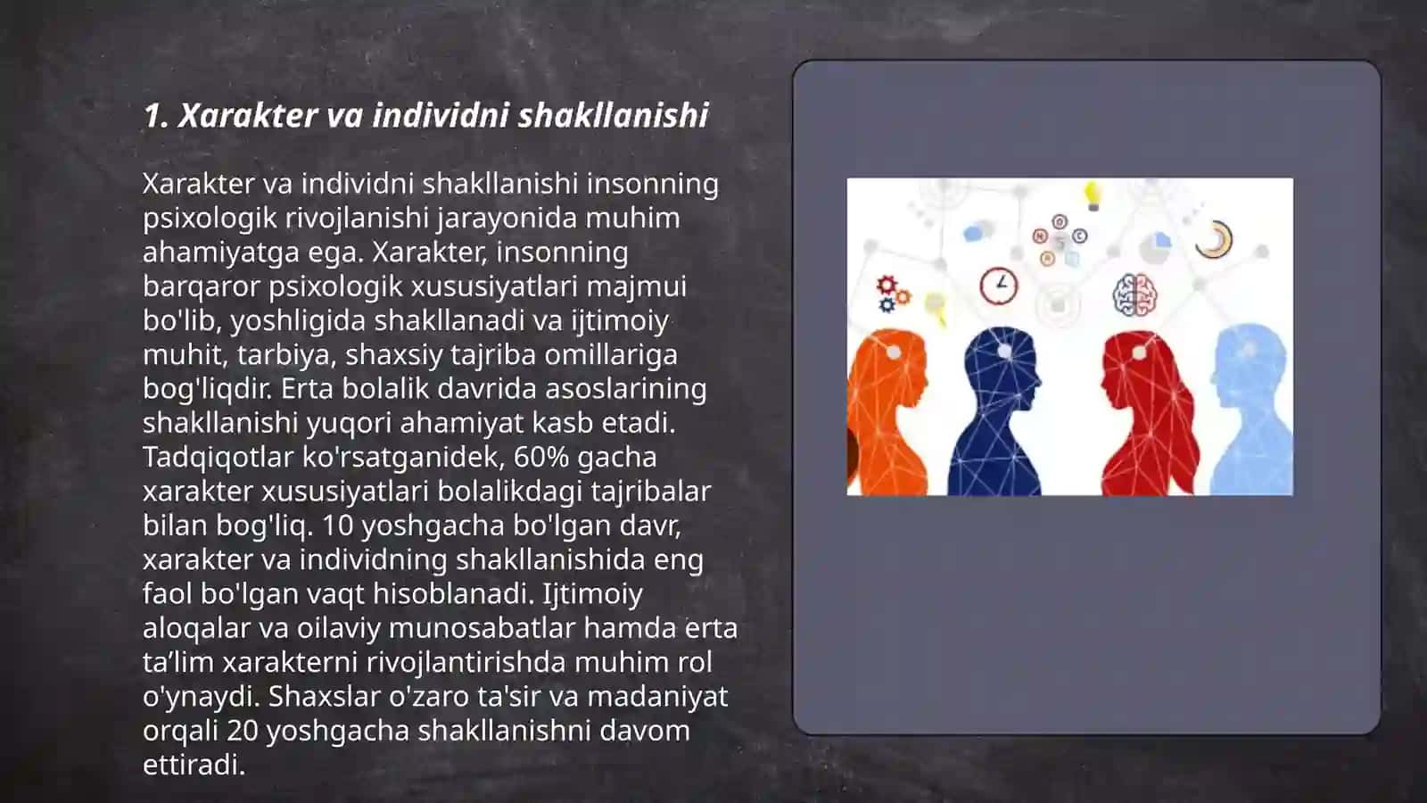 Xarakter va individni shakllanishi 3