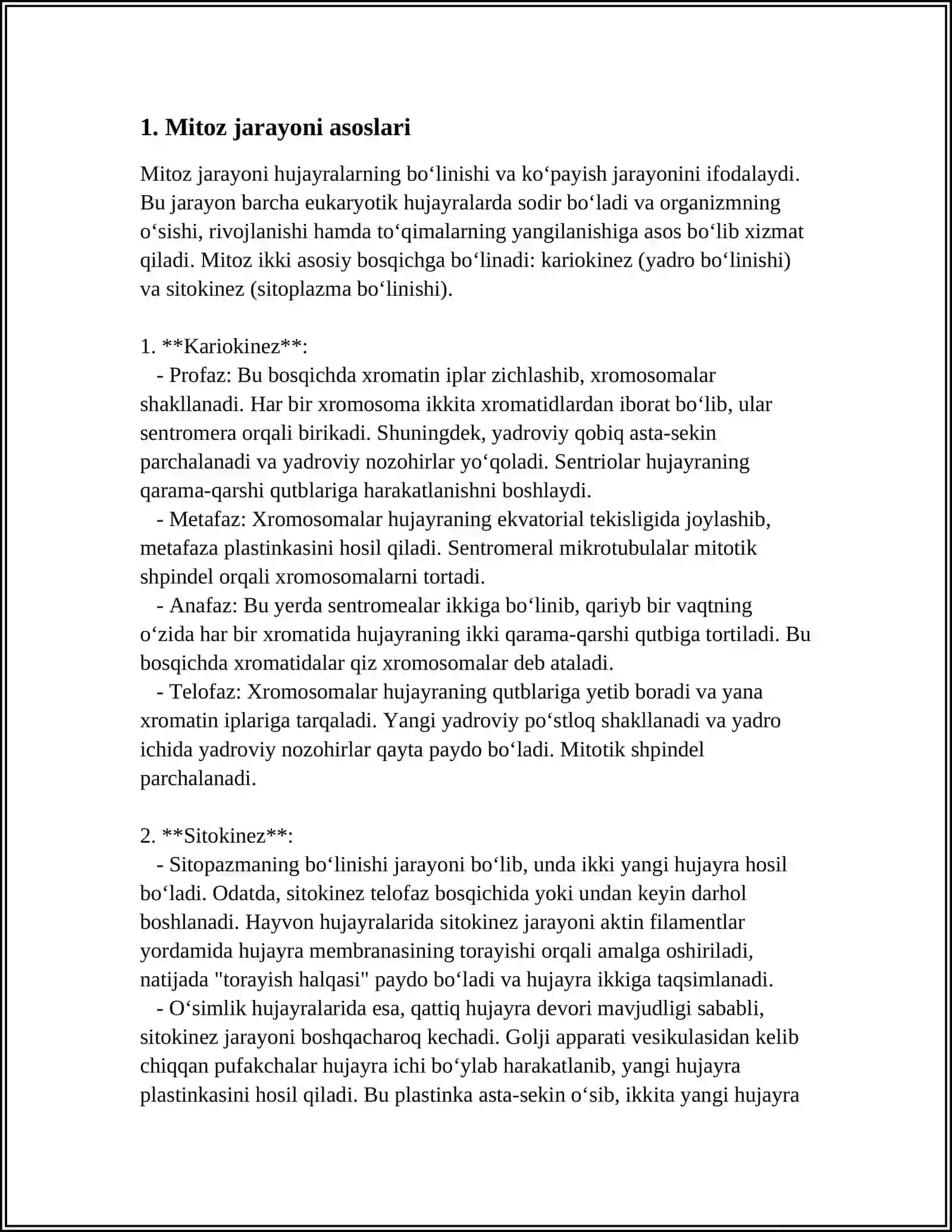 MITOZ ANAMALIYASI (BUZILISHI) 3