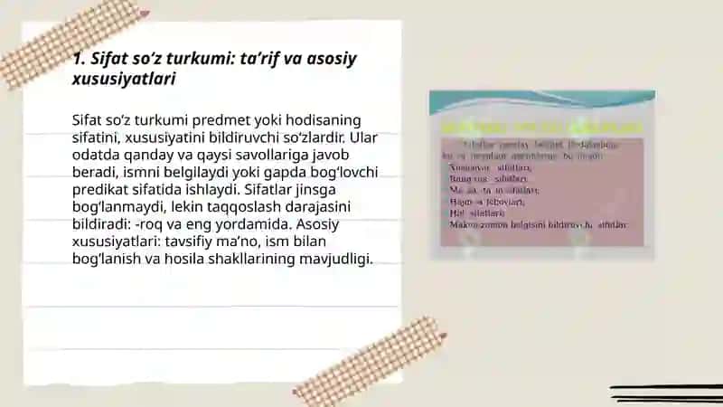 Sifat va son soz turkumlari 3
