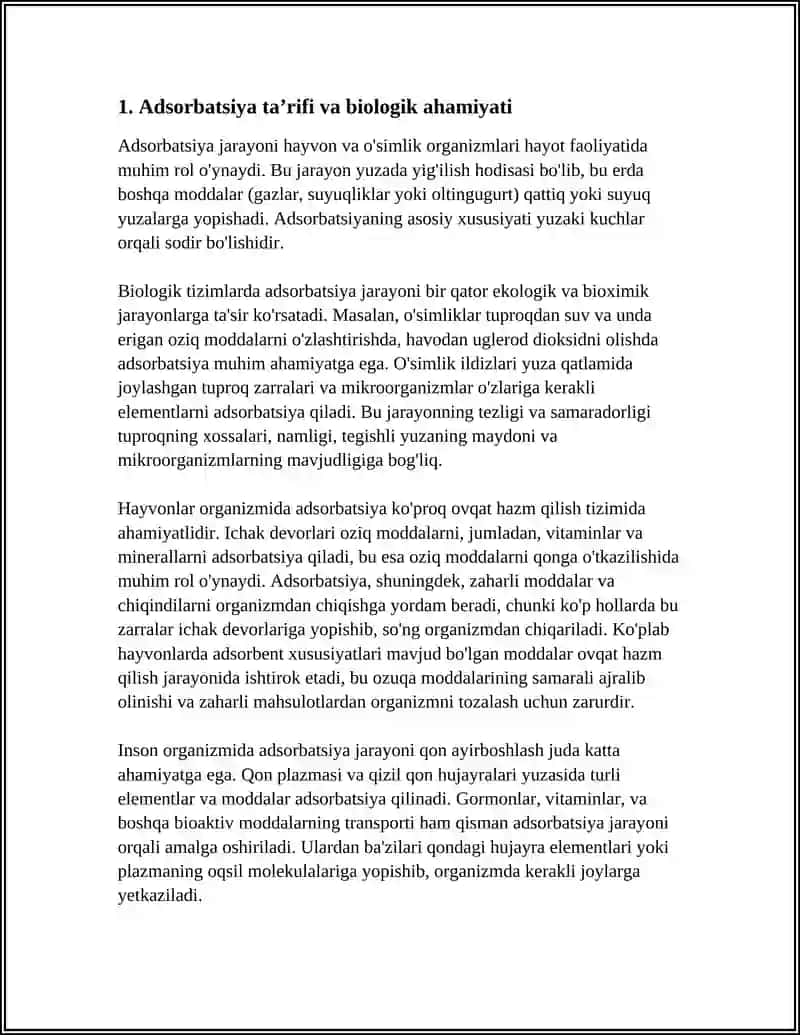 ORGANIZIMNING HAYOT FAOLYATIDA ADSORBATSIYA JARAYONI 3