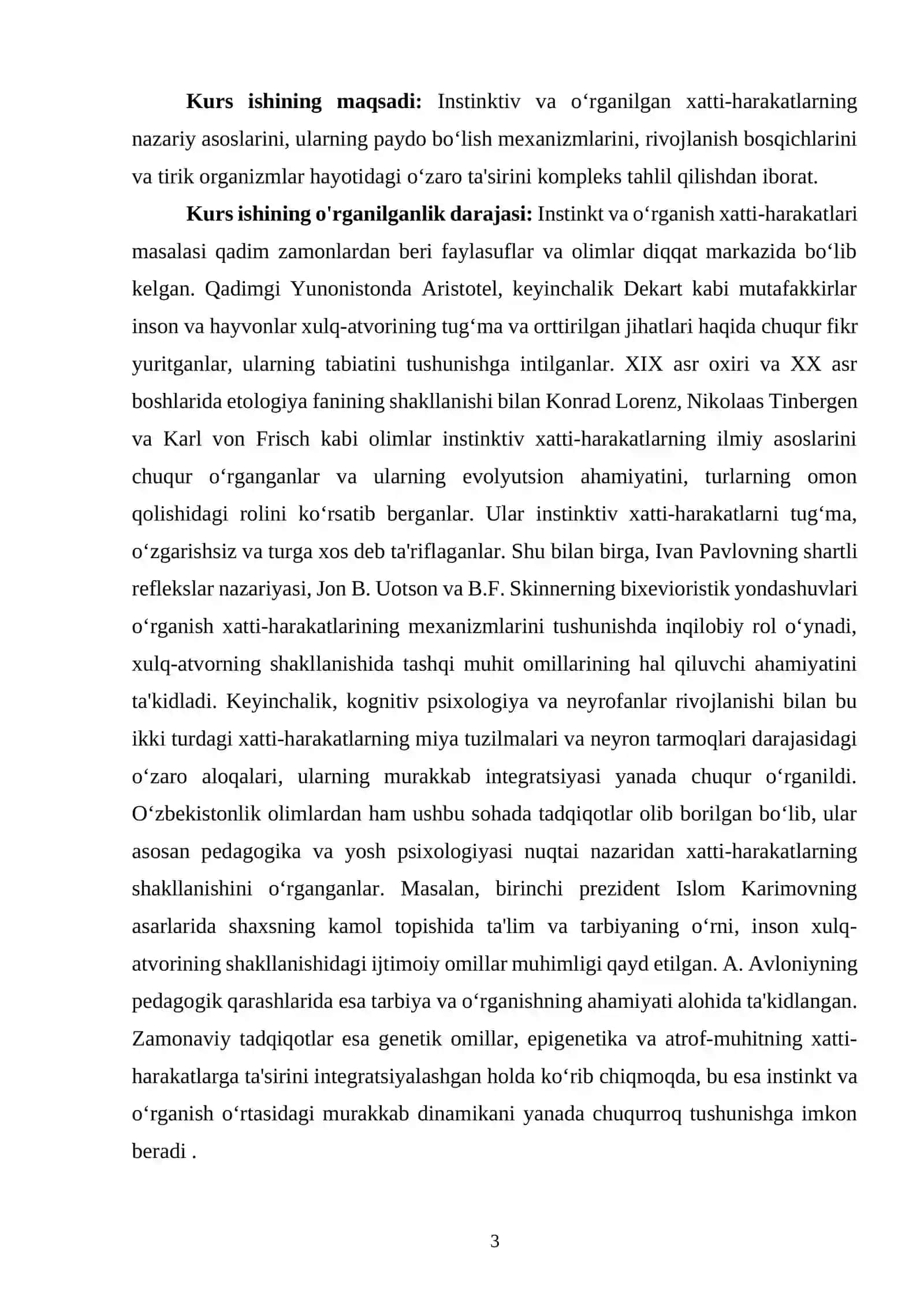 Instinkt va o‘rganish xatti-harakatlari 3