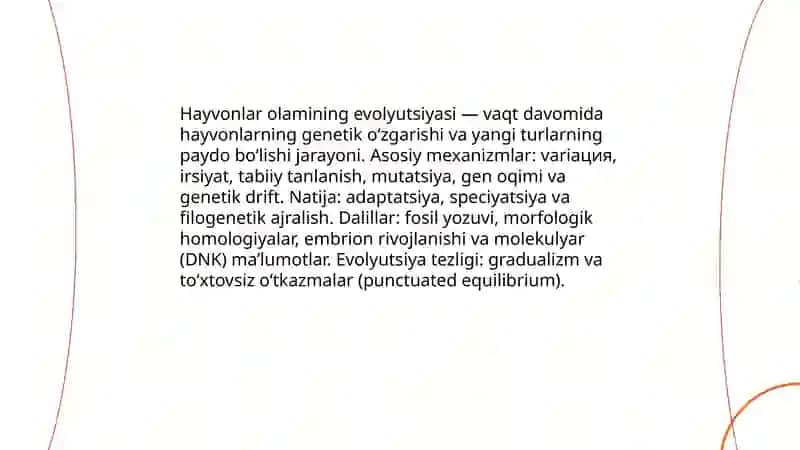 Hayvonlar olamining evolyutsiyasi 3
