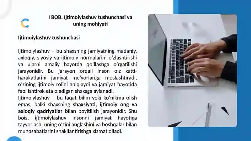 “Ijtimoiylashuv tushunchasi jarayoni, vositalari” 3