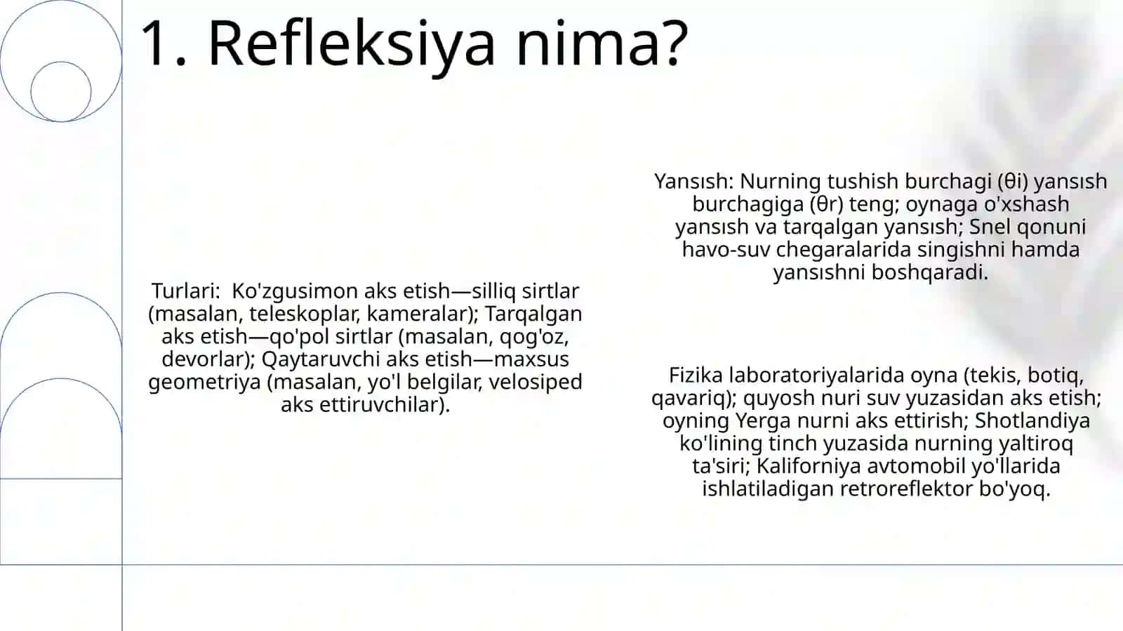 Akslantirish. Akslantirish turlari 3