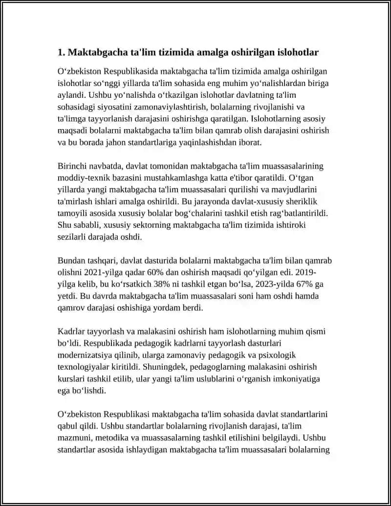 O'zbekiston Respublikasida ta'lim sohasida amalga oshirilgan islohotlar 3
