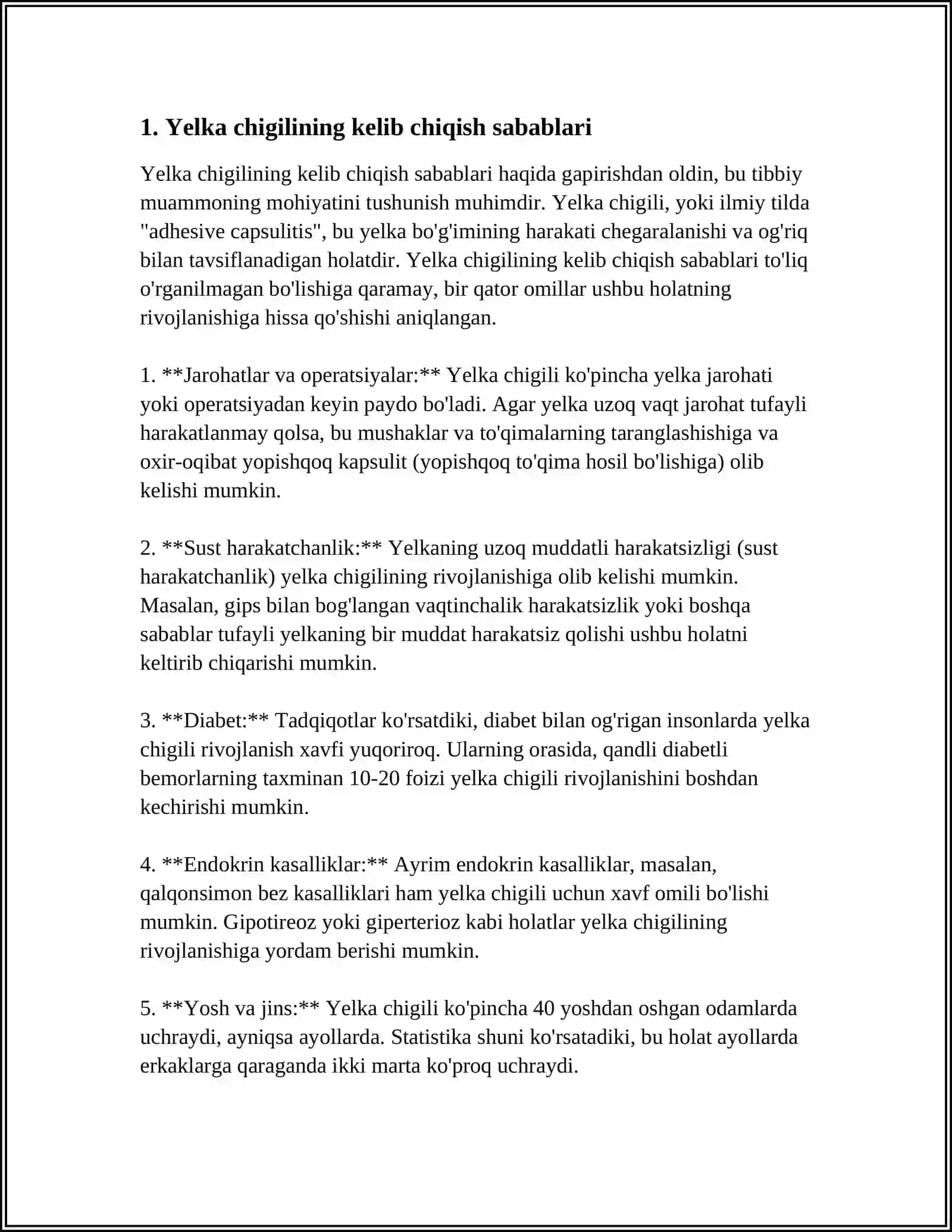MUSTAQIL ISH Mavzu: YELKA CHIGALI 3