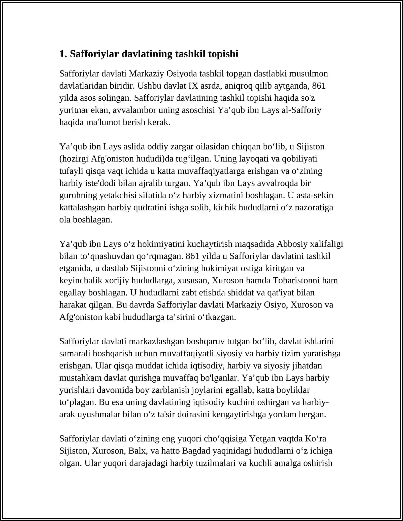Safforiylar davlatining tashkil topishi 3