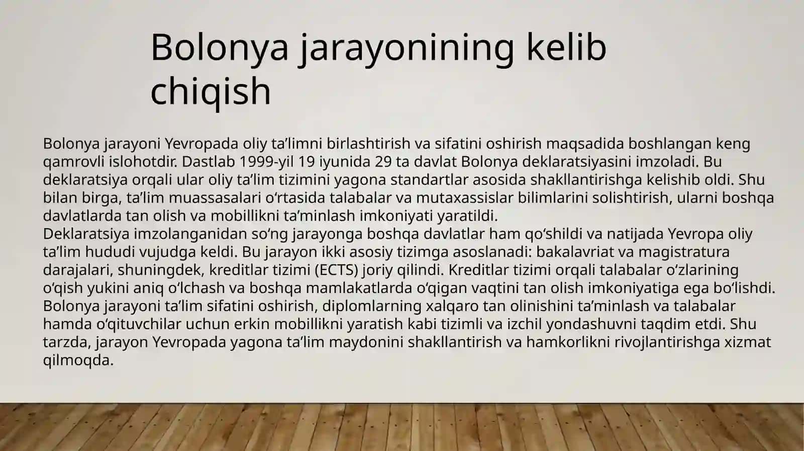 Bolonyajarayoniva uningta’limnimodernizatsiyalashdagiroli 3