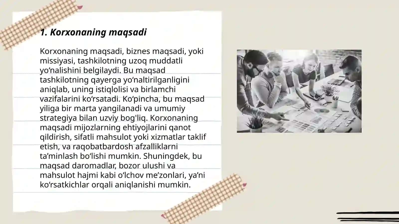 Korxonaning biznes rejasi 3