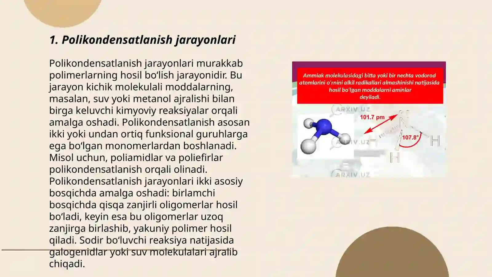 Polikondensatlanishdagi destruktiv reaksiyalar 3