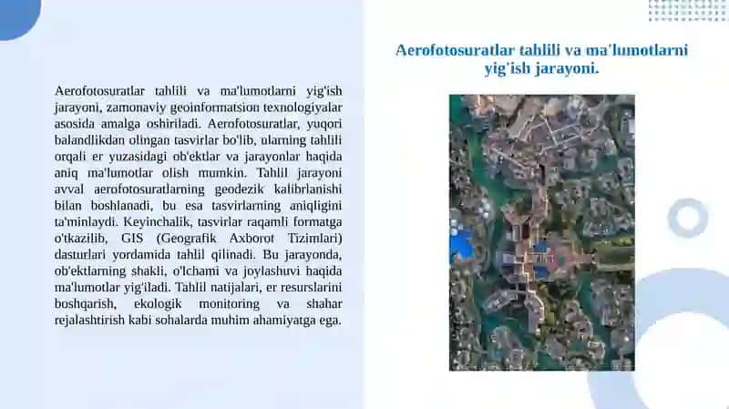Aerofatosyomka malumotlari asosida hisoblash ishlari 3