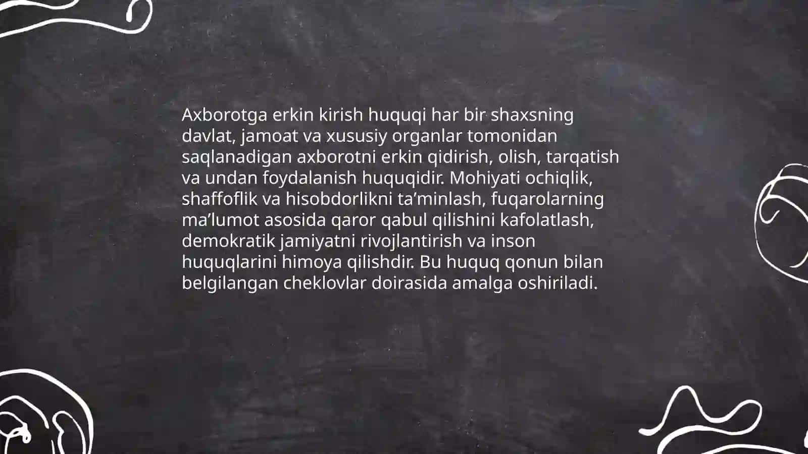 Axborotga erkin kirish huquqi 3