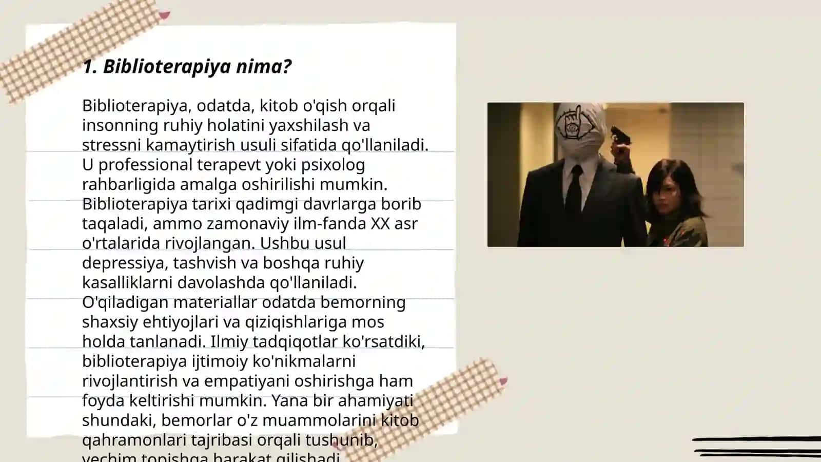 Biblioterapiya psixologik muloqotga qiynalganlar uchun 3