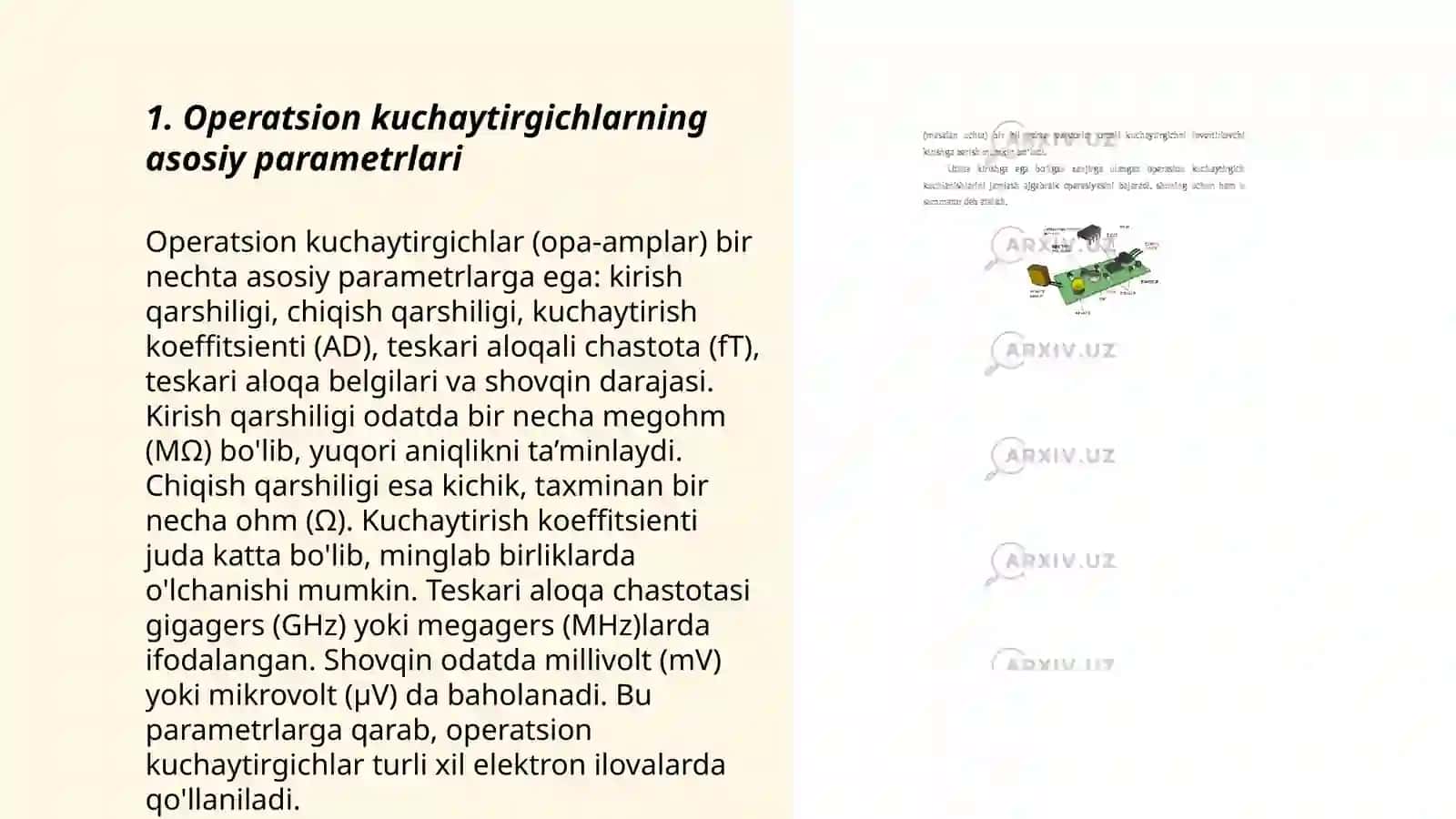 Operatsion kuchaytirgichlar (opa-amplar) 3