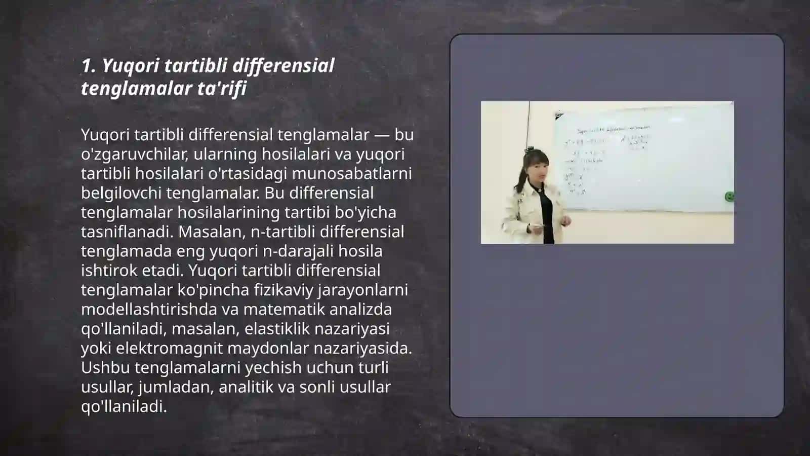 Yuqori tartibli differensial tenglamalar tushunchasi 3